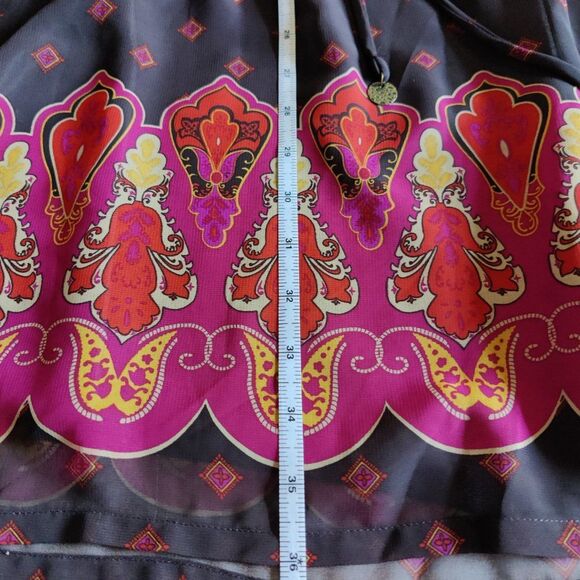 Mossimo Women's Chiffon Button 3/4 Sleeve Drawstring Waist Dress SZ XS - Picture 10 of 10